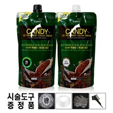 캔디 티에스 트리트먼트 칼라 크림 400g 염색약+시술도구 증정, 1N(블랙), 1세트