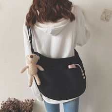 캔버스 하프문 반달 중학생 고등학생 대학생 크로스백