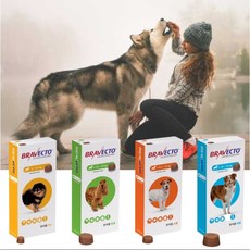 브라벡토 먹는 진드기 제거제 강아지 개 외부기생충 해충 제거 3개월 지속, 1개 팩, 2-4.5kg