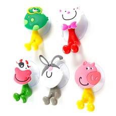 리버그린 귀요미 흡착 칫솔걸이 5p, 개구리, 고양이, 젖소, 토끼, 돼지﻿﻿, 1개