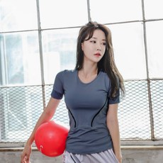 스노우드림 여성용 요가 필라테스 2종 세트 반팔+레깅스 스포츠 헬스복