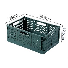 폴딩 박스 수납함 정리함 Folding Storage Basket with Handle Multi-function Finishing Box Desktop Make, 04 ZL4606452-green-L