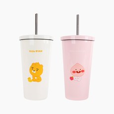 카카오리틀프렌즈 스텐 빨대 텀블러 473ml 623191, 어피치, 600ml