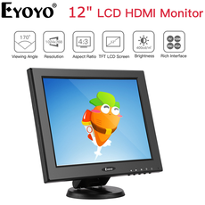컴퓨터 모니터 eyoyo 12인치 hd 모니터 bnc vga av hd 입력 휴대용, 우리 플러그