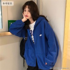 여성 아우터 데일리 폴로 소매 벌룬 후리스 후드집업