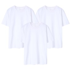 남녀공용 30수 베이직 라운드넥 면 티셔츠 3장세트