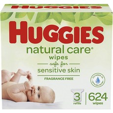 HUGGIES Natural Care Wipes 하기스 네츄럴 케어 물티슈 3리필 624개