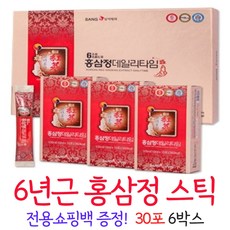 고려홍삼정 6년근홍삼 홍삼스틱 국내산 홍삼 스틱 포, 6개, 30포