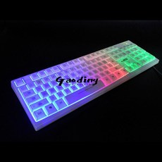 GAODING 게임오피스 키보드 무소음 키보드 무성 키보드 인체공학 설계 무성 방수 레인보우 백라이트 간결하고 아름다운 오피스 키보드, 흰색+마우스