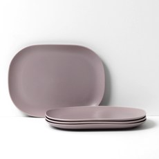 보울보울 레트로라인 오발플레이트L 28cm, 1세트, 라벤더바이올렛 2p + 라벤더바이올렛 2p
