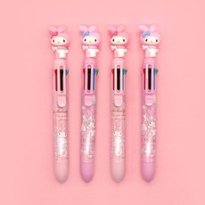 마이멜로디 8색 볼펜 멀티펜 마멜 피규어 산리오 캐릭터 사무 오피스 귀여운키티 핑크덕후, 랜덤