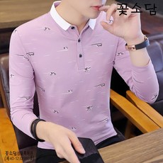 꽃소담A2114 남성 polo T 긴팔 칼라 슬림핏 셔츠 티셔츠