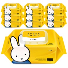 슈퍼대디 저자극 아기물티슈 소프트 캡형, 100매, 10팩