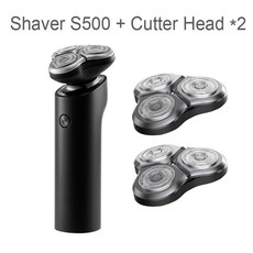 가성비 전기 면도기 xiaomi s300 s500 휴대용 플렉스 3d 건식 습식 면도 기계 mijia 남성용 수염 트리머, 씨엔, s500 2블레이드 추가
