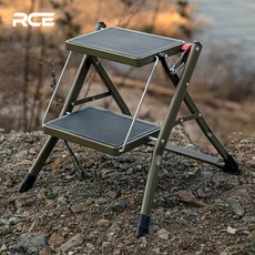 로티캠프 RCE 접이식 사다리형 캠핑 선반 쿨러스탠드, 카키