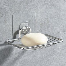 스텐 곡선 접착식 비누받침대, 1개, 투명(접착패드색)