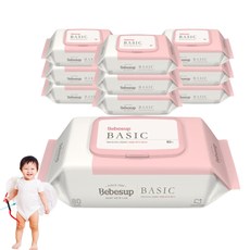 베베숲 베이직 플레인 80매 캡 20팩 아기 물티슈 추천, 80매 X 10캡