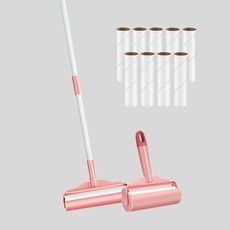 스패로우하우스 길이조절 사선컷팅 테이프 클리너 돌돌이 + 리필용 10개, 본품(24CM/핑크)+리필10개