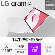 LG전자 2022 그램14 14ZD95P-GX56K [CPU 무상 업그레이드], Free Dos, 16GB, 1TB