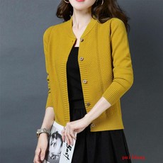 puildaug 칼라 니트 카디건 여성 봄 느슨한 슬림 코트 봄 가을 스커트 짧은 스웨터 코트