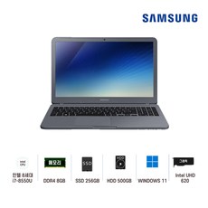 삼성전자 중고노트북 삼성노트북 NT551EBE i7-8550U 인텔 8세대 Intel Core i7 상태 좋은 노트북 15.6인치, WIN11 Pro, 8GB, 256GB, 코어i7 8550U, 나이트 차콜