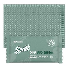 스카트 에코 종이 물티슈 1매 개별포장, 1박스, 400매