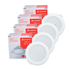 레드밴스 LED 다운라이트 매입등 매립등 3인치 5W * 4ea, 전구색(노란빛)