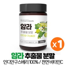 인도산 암라 가루 인디안구스베리 100% 추출물 분말 비타민C 비타민씨 풍부, 1박스, 1병 120g