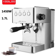 커피머신 홈카페 xeoleo 에스프레소 메이커 15bar 1.7l 물 탱크 에스프레소, 220v 50hz, 영국