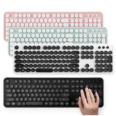 엑토 레트로 무선 키보드 KBD-48 원형키캡 멤브레인 USB, KBD-48[핑크]