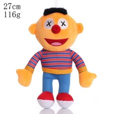 웃는엘모인형 엘모 굿즈 Elmo 세서미 스트리트 애착인형 27cm 만화 쿠키 몬스터 조이 버트 어니 빅버드 봉제 인형 선물, 27cm Ernie