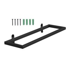 해외 Stemware 와인 글라스 행잉 랙 벽 마운트 와인 홀더 행거 스토리지 금속 정리함 바 주방 언더 캐비닛, Black, One Size