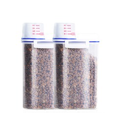 슈슈펫 반려동물 사료보관통 2.5리터 + 계량컵 2세트, 1개