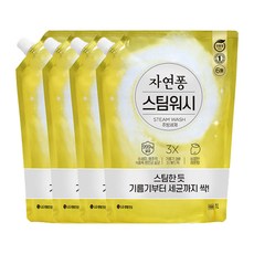 자연퐁 스팀워시 주방세제 용기+리필3개+증정, 레몬향 리필1L 4개+증정