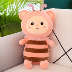 꿀벌인형 벌쿠션 애착인형, 핑크, 50cm