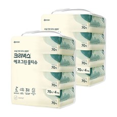 크리넥스 에코그린 물티슈 캡형 70매 x 8팩 생분해 친환경 무향