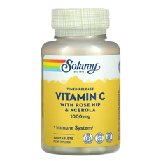 [1+1][100정] 솔라레이 아세로라 서방형 서방정 지효성 고용량 비타민C 1000 아스코르빈산 비타민 씨, 100정 [1+1]