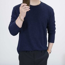 로코비전 로이 남자 오버핏 니트 라운드 긴팔 티셔츠