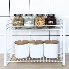 심플 2단 미니 선반, 화이트