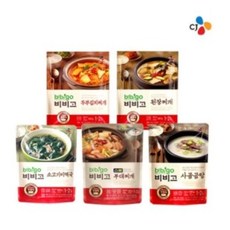 cj 비비고 (두부김치찌개+된장찌개+부대찌개+소고기미역국+사골곰탕)5종혼합, 20set