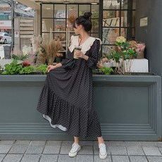 떳다그녀 아티슨 프릴 카라 롱 원피스