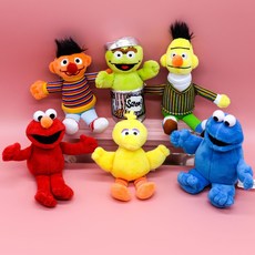 Ins Net Red 세서미 스트리트 세서미 스트리트 Aimo 봉제 작은 펜던트 엘모 쿠키 몬스터 봉제 인형, 12-15cm 6개들이 한세트, 보여진 바와 같이