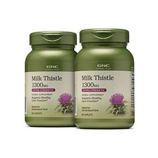 GNC 허벌 플러스 밀크씨슬 1300mg 60 캐플릿 시슬 간 유기능밀크씨슬 영양제, 2