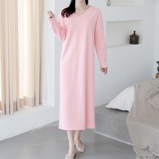 세이스타일 로샤 긴팔 V넥 루즈핏 원피스