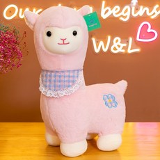 알파카인형 알파카쿠션 침대인형, 핑크, 45cm