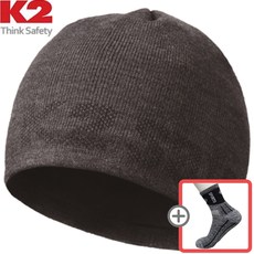 K2 따뜻한 니트 비니 + 양말 증정, 그레이(Gray)