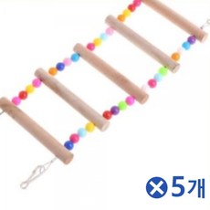 GDK001952알록달록 앵무새 나무사다리 5칸x5개 앵무새용품 횟대