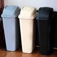 바이굿즈 50리터 카페 쓰레기통 사무실 업소용 50L 대형 휴지통, 검정(뚜껑포함)