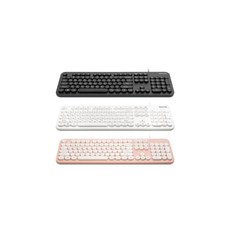 레트로 저소음 멤브레인 유선 키보드 STK-2100 핑크, 레트로 저소음 멤브레인 유선 키