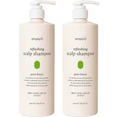 심플리오 리프레싱 스칼프 샴푸 그린 브리즈향, 500ml, 2개